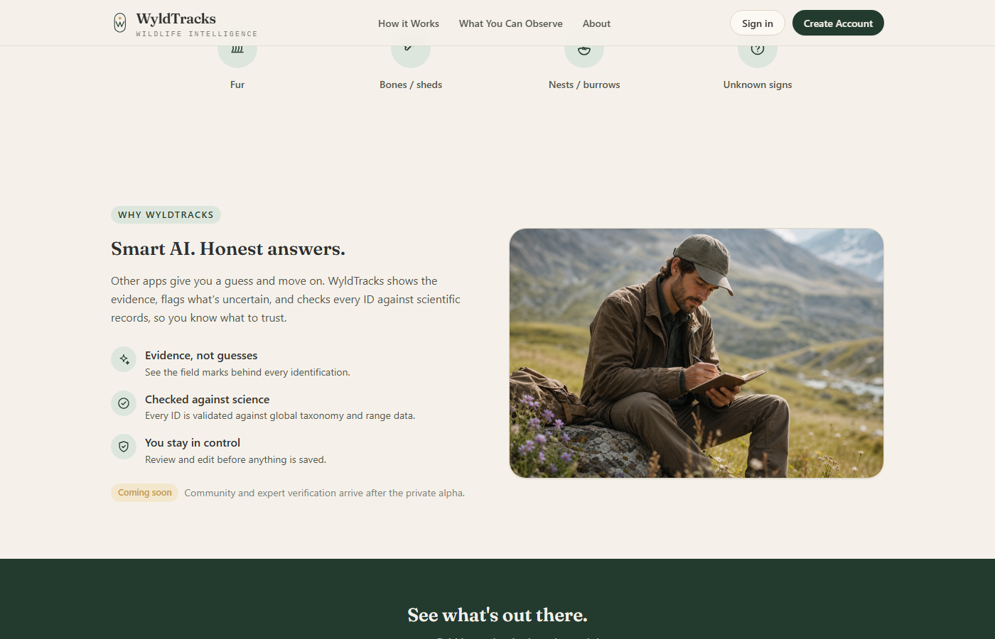 WyldTracks trust and science validation section
